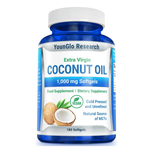 Aceite De Coco Orgánico Extra Virgen 180 Cápsulas Veganas Suplemento Dietético