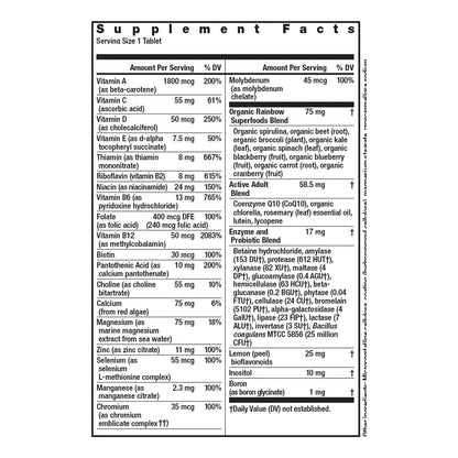 Multivitaminico Adultos Vitaminas C Zinc Complejo B Colina Calcio Vitamina D 90 Tabletas