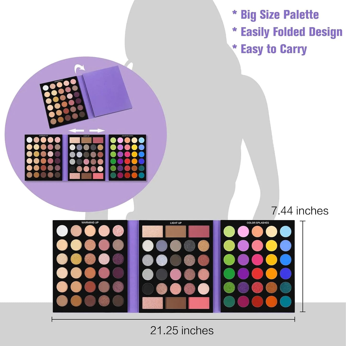 Paleta De Sombras Ucanbe 86 Colores Mate Brill Con Brochas Kit Maquillaje Profesional