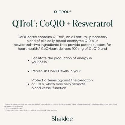 Coqheart Con Q Trol Coq10 Resveratrol Tocoferoles Corazon 30 Capsulas Blandas
