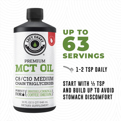 Aceite De Coco Mct 32 Oz Triple Filtrado Absorcion Rapida Energia Sostenible