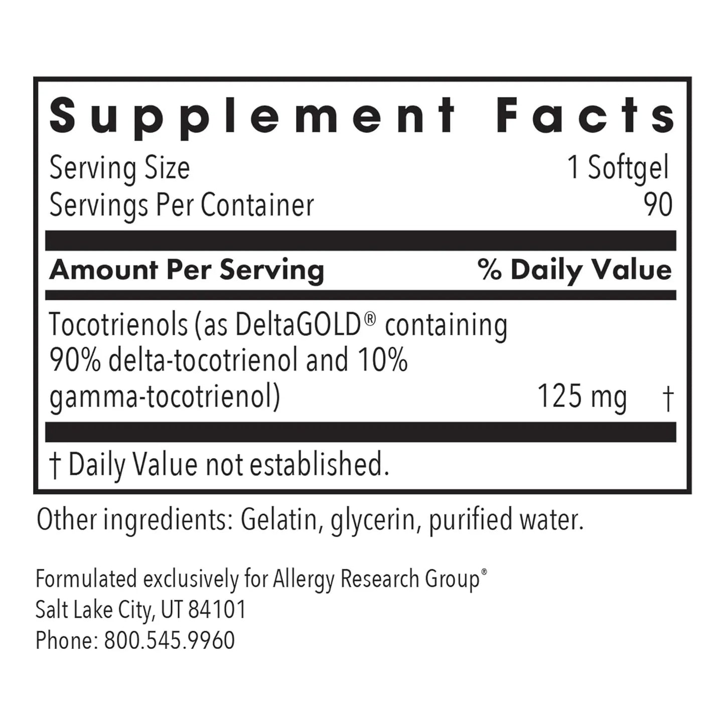 Tocotrienoles Delta Fraction 125 Mg Vitamina E Antioxidante Cardiaco 90 Caps