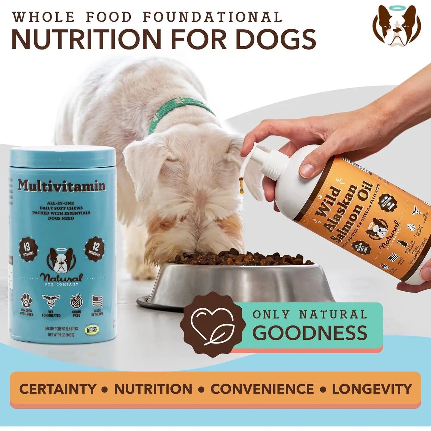 Masticables Naturales Multivitamínicos Para Perros 180 Piezas Sabor Mantequilla De Maní Y Tocino