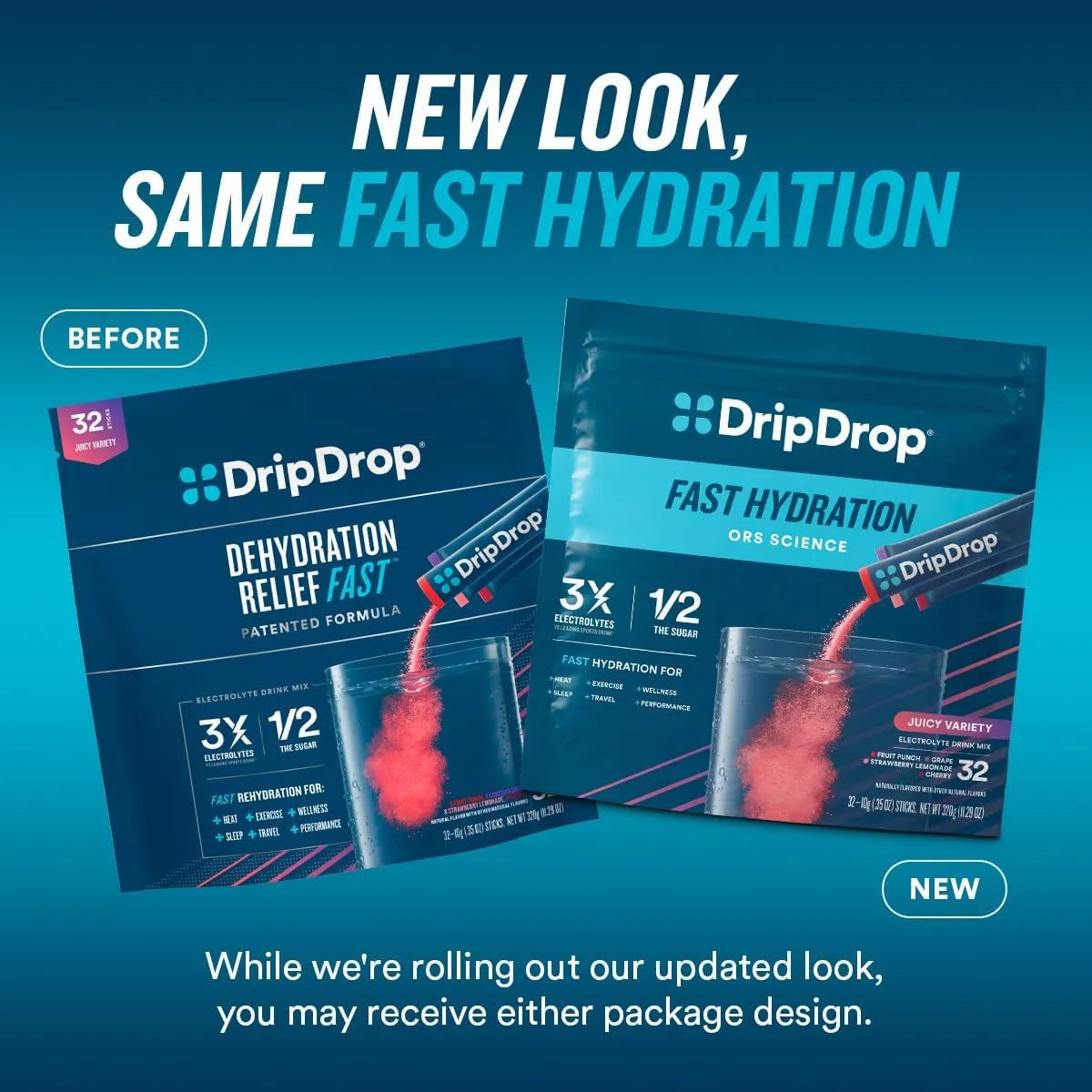 Electrolitos En Polvo Sabor Mango Acai Fruta De La Pasión DripDrop Hydration 32 Unidades