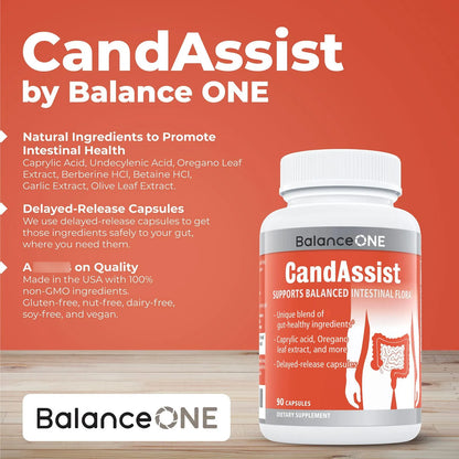 CandAssist Balance De Flora Intestinal Capsulas Liberacion Retardada Vegano Sin OMG