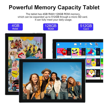 Tablet 10 PuLG 2 En 1 4GB RAM 128GB Teclado Mouse Funda Lápiz Android 11