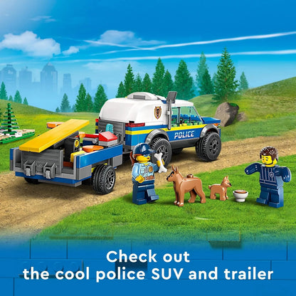 Coche Policia Lego City Con Remolque Y Figuras De Perros Juego De Entrenamiento Canino