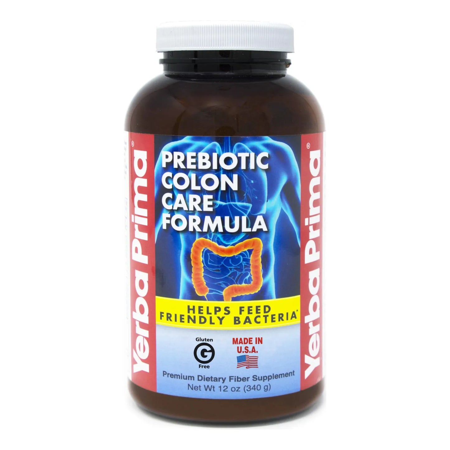 Fórmula Prebiótica En Polvo Para Colon 340g Fibra Psyllium FOS Sin Gluten Vegano