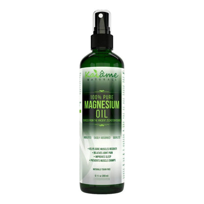 Aceite De Magnesio Spray Puro Orgánico 12 Oz Extraído De Zechstein Seabed Con Botella De Viaje