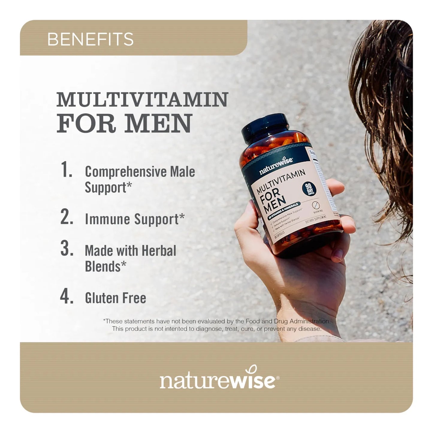Multivitamínico Masculino Premium Con Vitaminas A C D Complejo B Y Extractos Herbales 90 Cápsulas