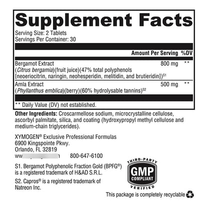 BergaCor Plus Suplemento De Bergamota Polifenoles Para Salud Cardiovascular Y Control De Colesterol 60 Tabletas