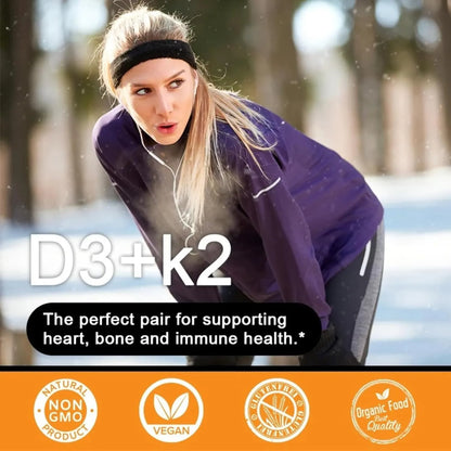 Vitamina D3 5000 Ui Y K2 Alta Potencia Aceite De Coco Orgánico 120 Cápsulas
