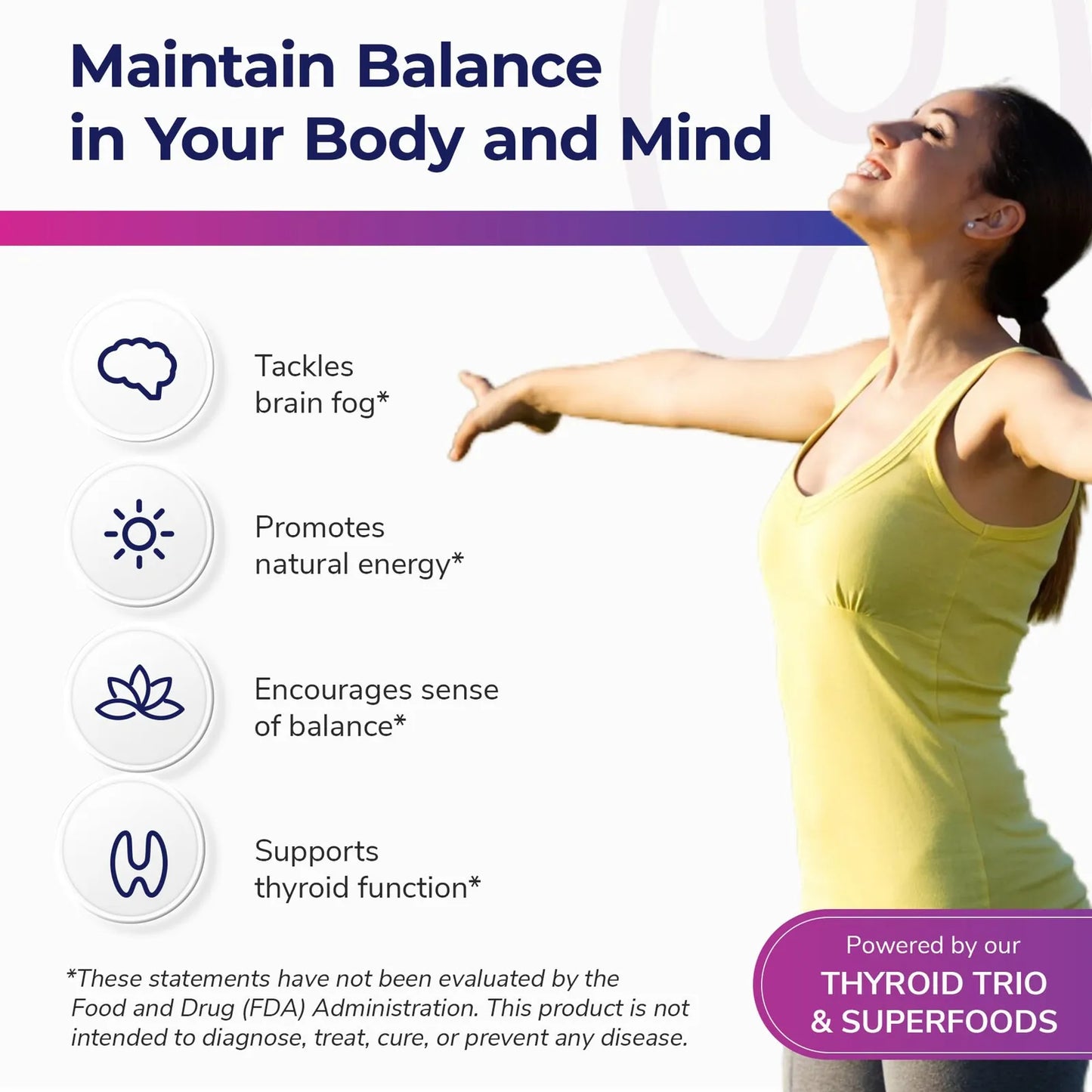 Thyroid Renew Suplemento Tiroideo Para Mujer Energía Y Concentración 60 Cápsulas