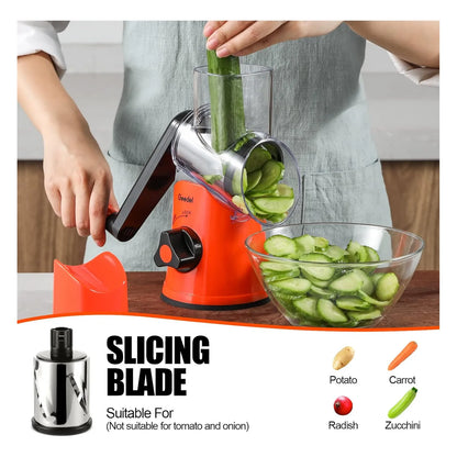 Rallador Rotativo De Queso Geedel 3 Cuchillas Facil Limpieza Envio Gratis