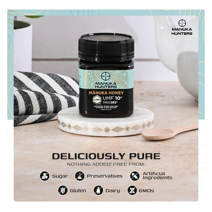 Miel De Manuka UMF 10+ MGO 263+ Pura De Nueva Zelanda Edulcorante Natural