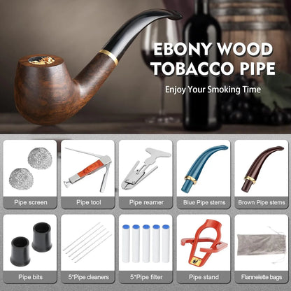 Pipa De Tabaco Scotte Madera Ebano Accesorios Completo Regalo Elegante