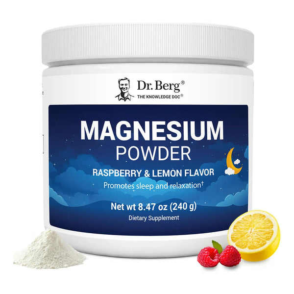 Dr Berg Polvo De Glicinato De Magnesio Para Dormir Relajacion Y Alivio Del Estres Con Vitamina D3 Y Zinc Sabor Frambuesa Y Limon 50 Porciones