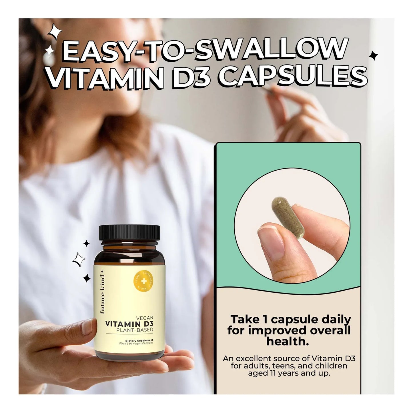 Vitamina D3 2500 UI Vegana De Líquenes Apoyo Inmunológico Y Óseo 30 Cápsulas