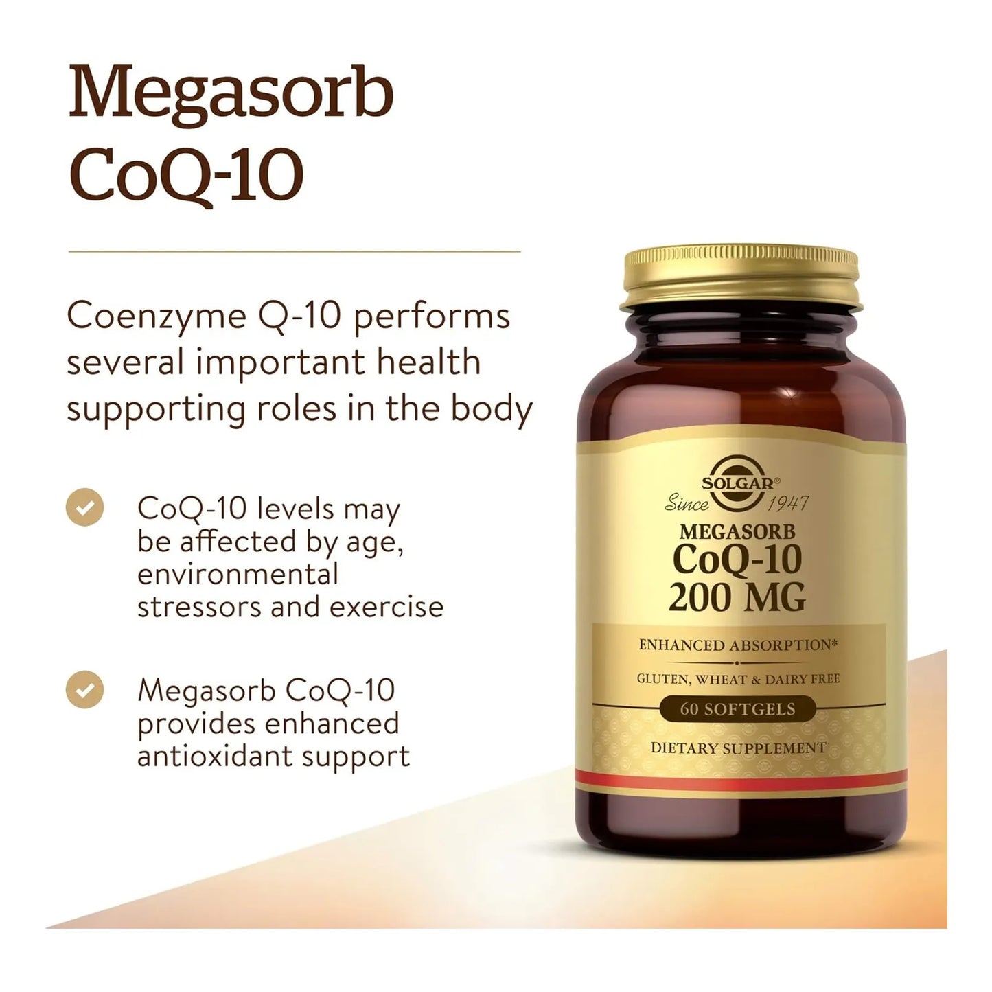 Coenzima Q10 200 Mg Solgar Apoyo Diario 60 Cápsulas - Imagen 2