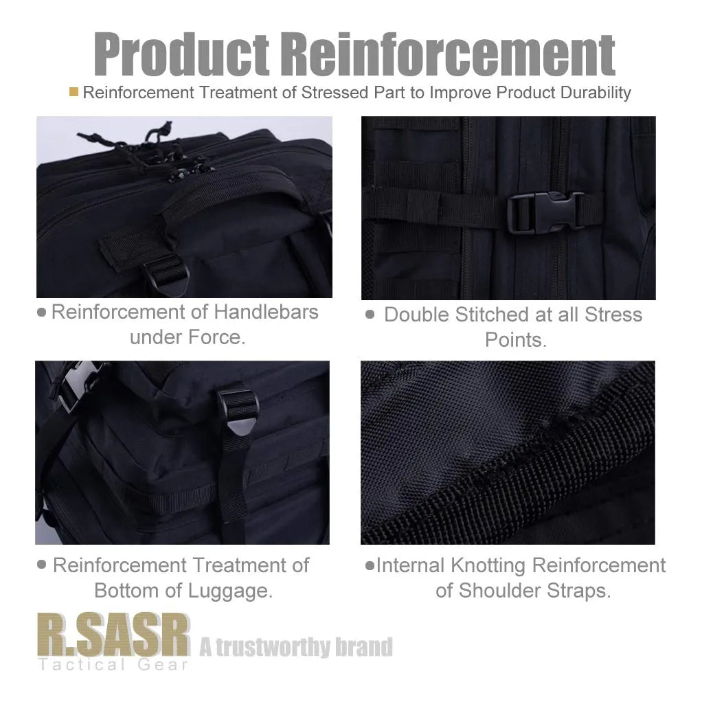 Mochila Táctica Militar Molle Mejorada Impermeable 40L R.SASR Resistente Y Espaciosa