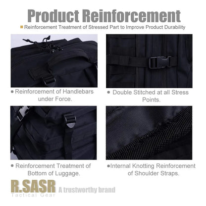 Mochila Táctica Militar Molle Mejorada Impermeable 40L R.SASR Resistente Y Espaciosa