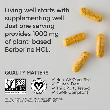 Sports Research Berberina 1000 Mg 60 Capsulas Apoyo Metabólico Vegano