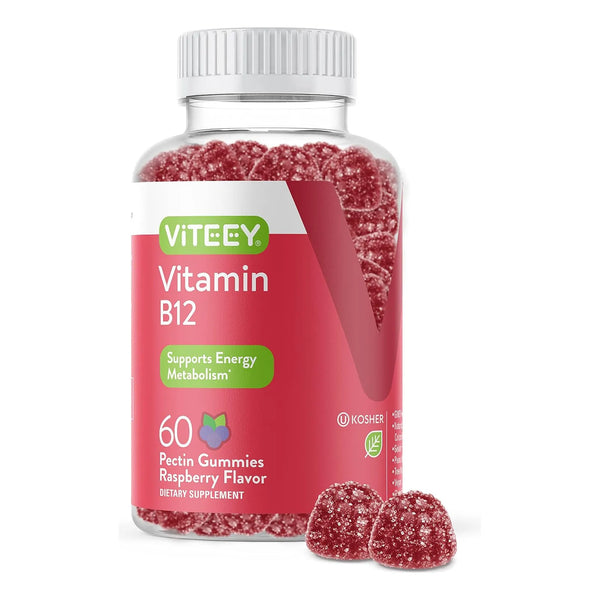 Gomitas B12 Energizantes 1000 Mcg Sabor Frambuesa Veganas Sin Gluten