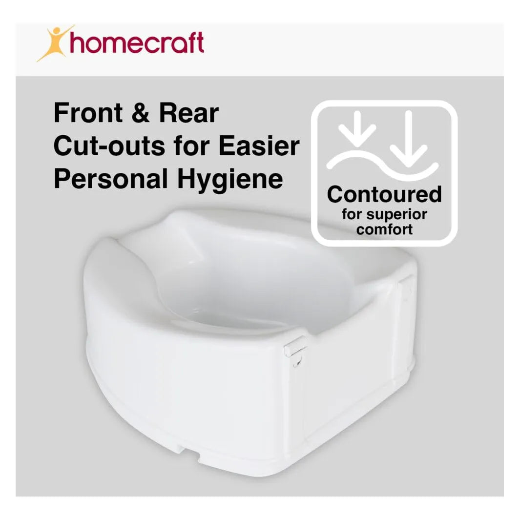 Homecraft Savanah Asiento Elevado Para Inodoro 15 Cm Bloqueo Seguro