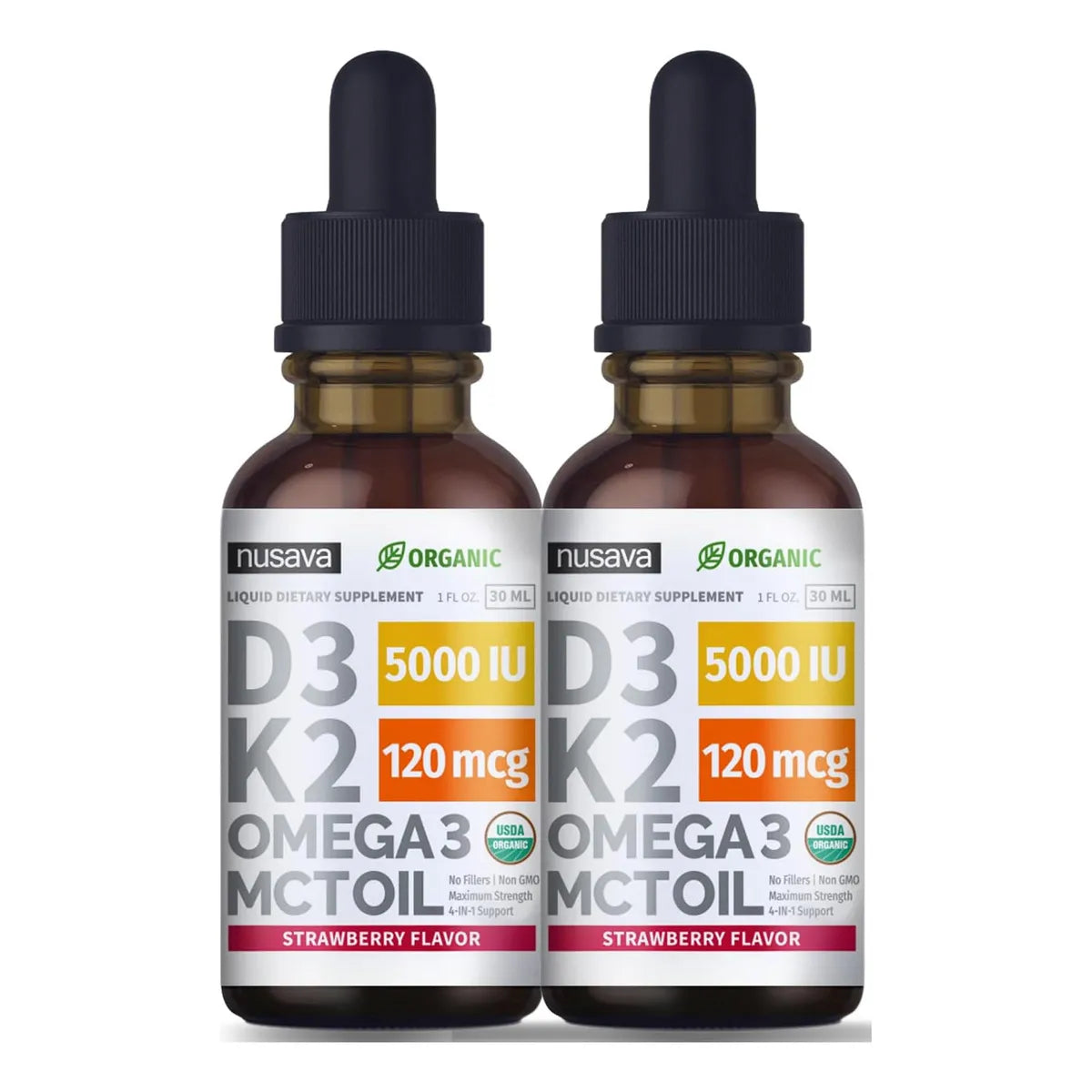Gotas Orgánicas Vitamina D3 K2 Mct Omega 3 5000 Ui Máxima F Energía Y Salud