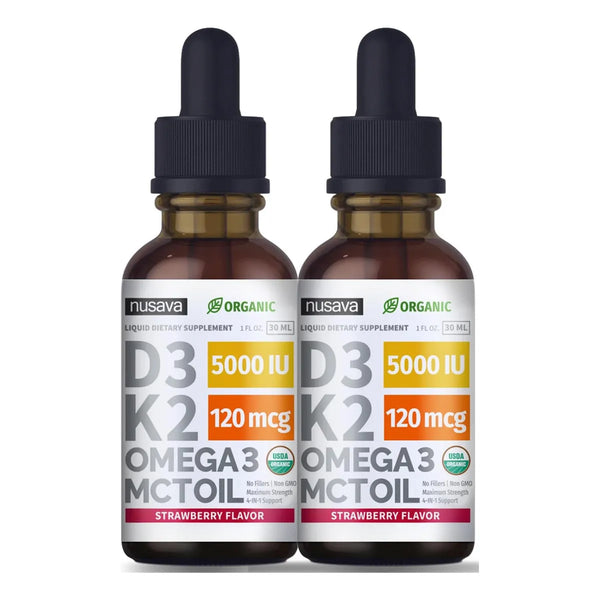 Gotas Orgánicas Vitamina D3 K2 Mct Omega 3 5000 Ui Máxima F Energía Y Salud