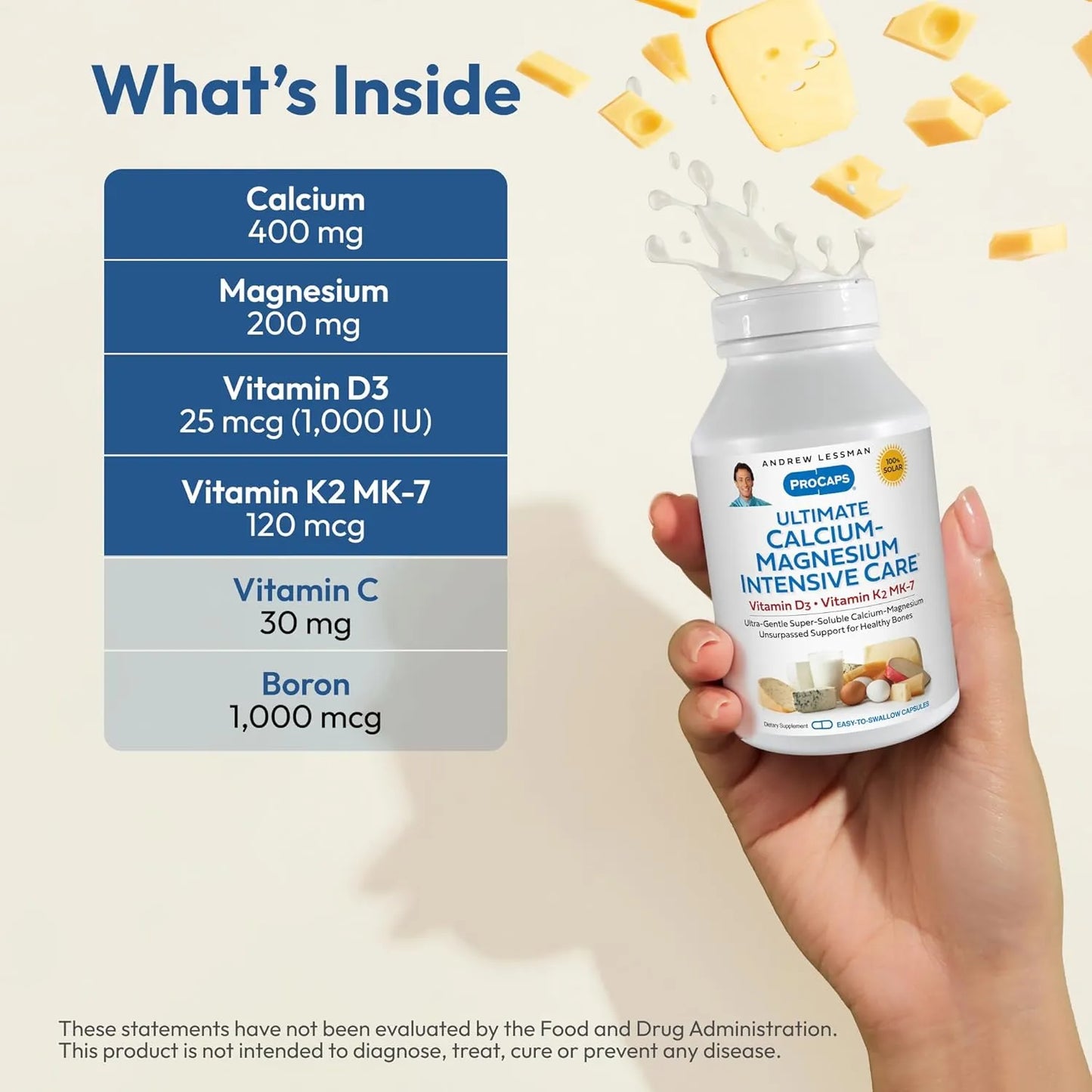Capsulas Calcio Magnesio Vitamina D3 K2 Mk7 360 Unidades Salud Osea