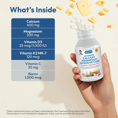 Capsulas Calcio Magnesio Vitamina D3 K2 Mk7 360 Unidades Salud Osea
