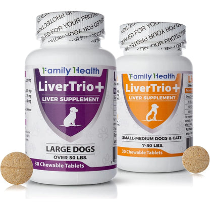 Tabletas Masticables Apoyo Hepático Perros Pequeños Medianos LiverTrio Plus