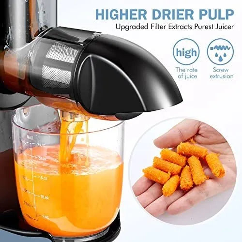 Extractor De Jugo Prensa En Frio Masticacion Lenta AMZCHEF Multifuncional 7 Espirales