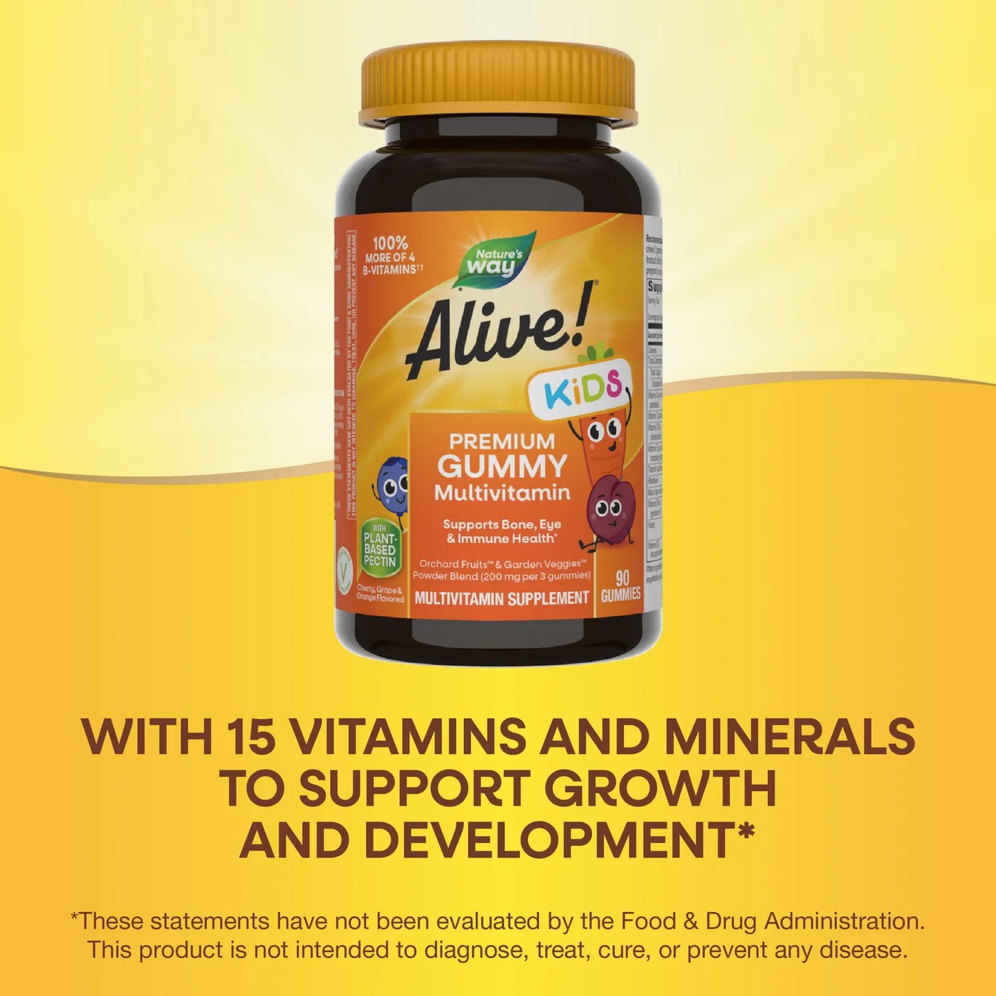 Gomitas Multivitamínicas Premium Para Niños Sabor Frutas 90 Unidades Sin Gluten