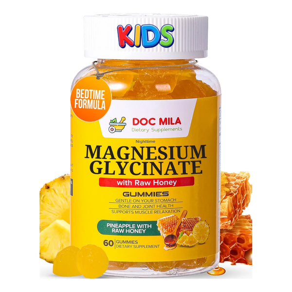 Gomitas De Glicinato De Magnesio 100 Mg Para Dormir Profundo Sabor Piña Con Miel