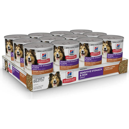 Hill's Science Diet Comida Humeda Perros Adultos Pavo Arroz 12 Latas 12.5 Onzas