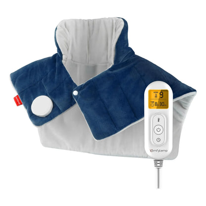 Almohadilla Termica Electrica Para Cuello Hombros Y Espalda Con Peso Y 9 Niveles De Calor