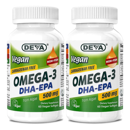 Omega 3 Vegano 500 Mg Dha Epa Cápsulas Blandas Aceite De Algas 60 Unidades