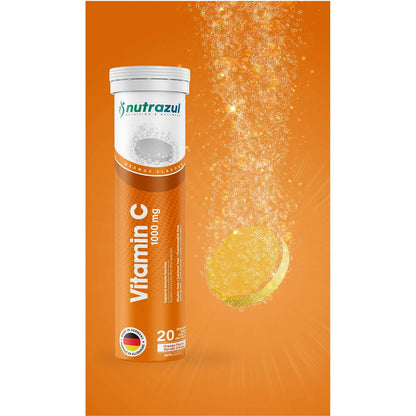 Comprimidos Efervescentes Vitamina C 1000 Mg Sabor Naranja Sin Gluten Sin Azúcar