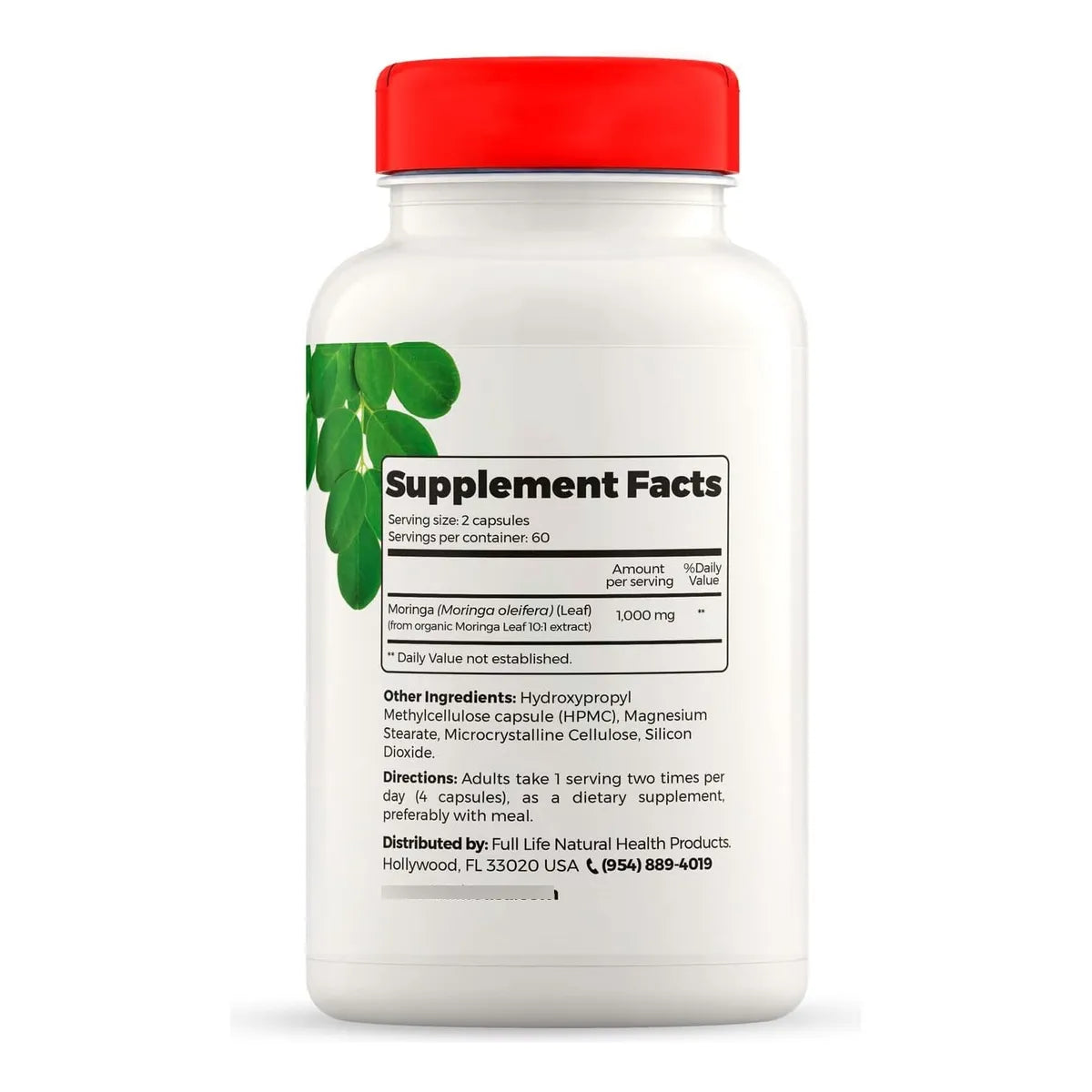 Capsulas De Moringa Oleifera 1000 Mg Energia Natural 120 Unidades Suplemento Dietetico