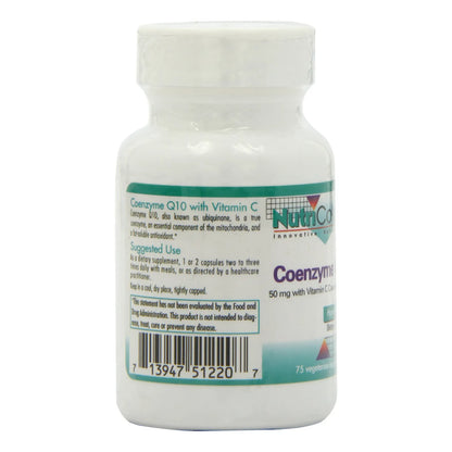 Suplemento De Coenzima Q10 50 Mg Con Vitamina C Antioxidante 75 Cápsulas