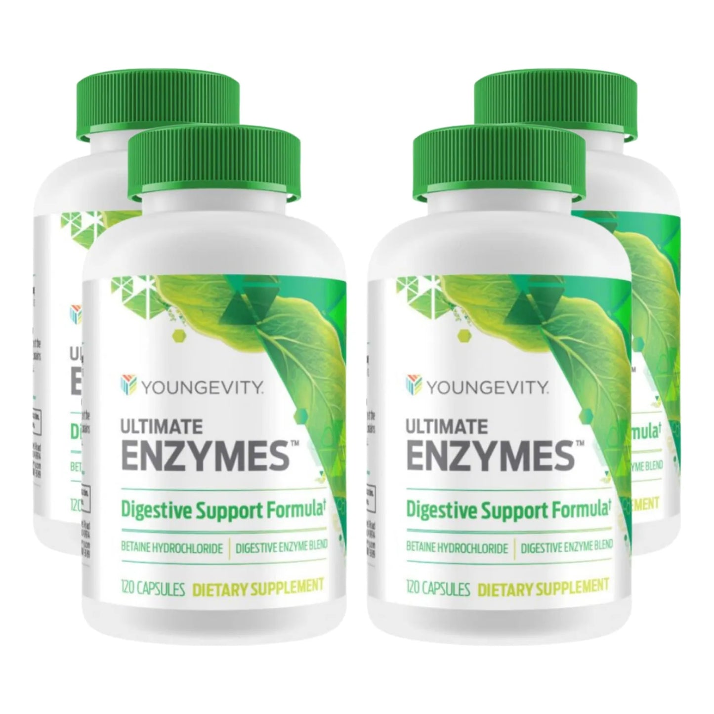 Ultimate Enzymes Cápsulas Digestivas Para Gases Y Hinchazón 120 Caps X4
