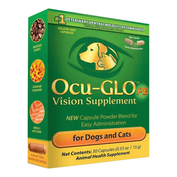 Ocu GLO Suplemento PB Vision Para Perros Y Gatos Con Luteina Y Omega 3