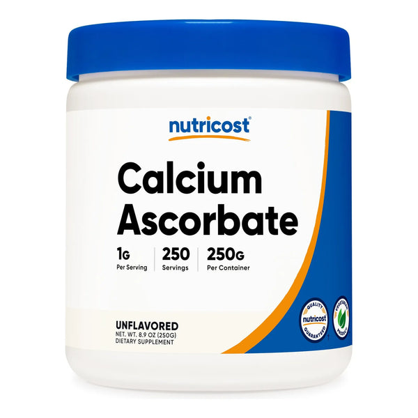 Ascorbato De Calcio En Polvo 250 Porciones Nutricost Vitamina C Y Calcio Vegano