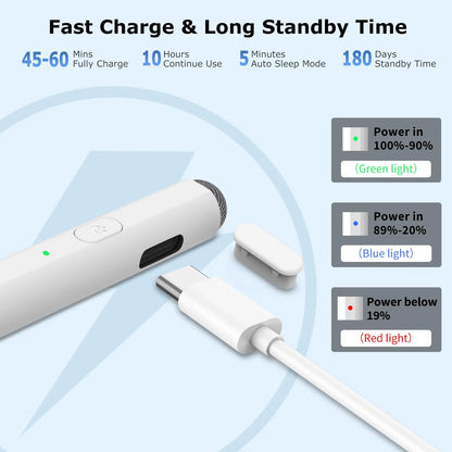 Lápiz Óptico 2 En 1 Para iPad Carga Rápida Compatible Con Pro Air Mini