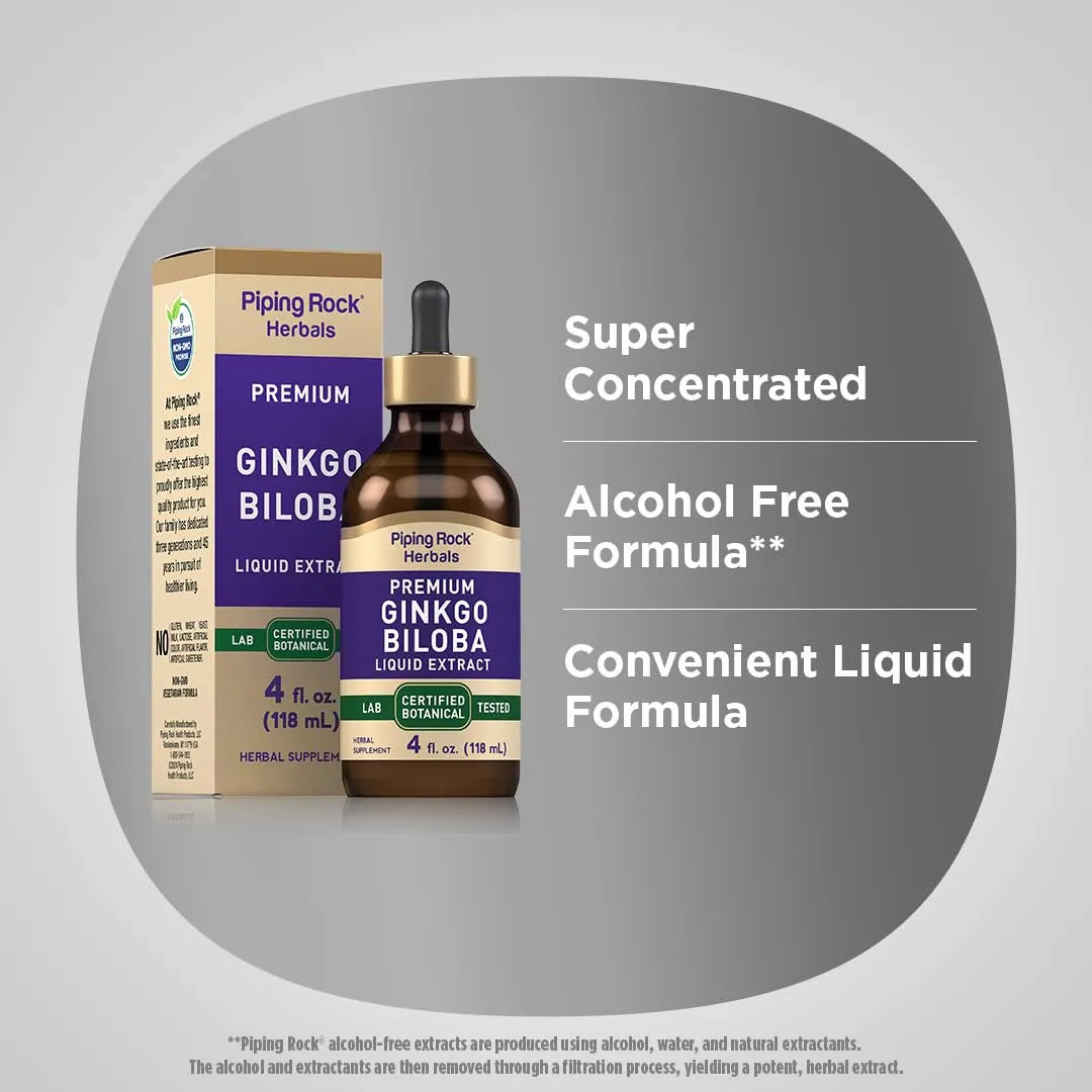 Extracto De Ginkgo Biloba Liquido Premium 120 Ml Botanico Certificado Sin Omg Sin Gluten