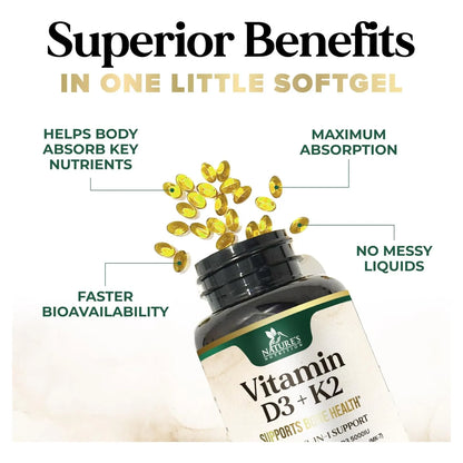 Vitamina D3 5000 Ui Y K2 100 Mcg Capsulas Blandas Para Huesos Y Corazon