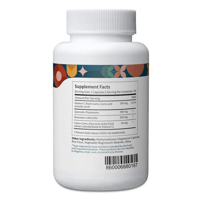 Quercetina Con Bromelina 60 Cápsulas Apoyo Inmunológico Y Salud Celular