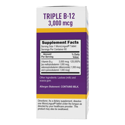 Tabletas Microlingües B12 3000 Mcg Superior Source Energía Instantánea